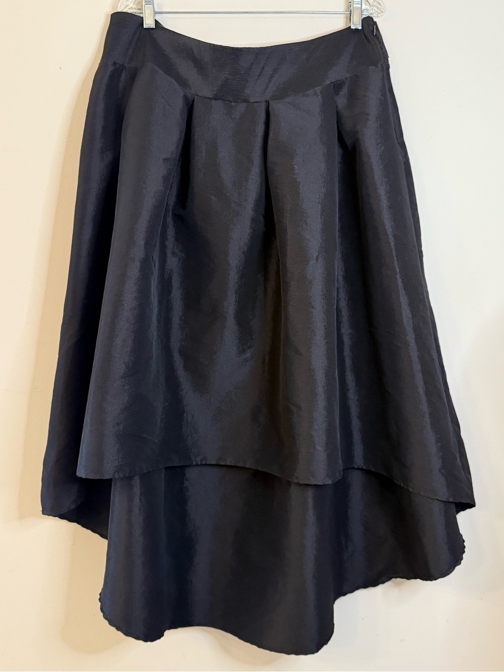 Best Cody black formal satin asymetrical midi skirt Plus 3XL